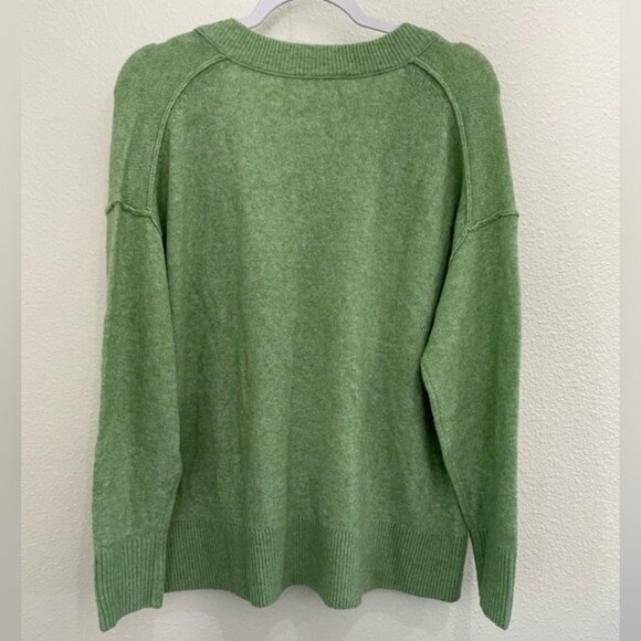 New Aerie Oversized Cozy V-Neck Sweater Lounge Boho Neutral Sustainable - Picture 6 of 6